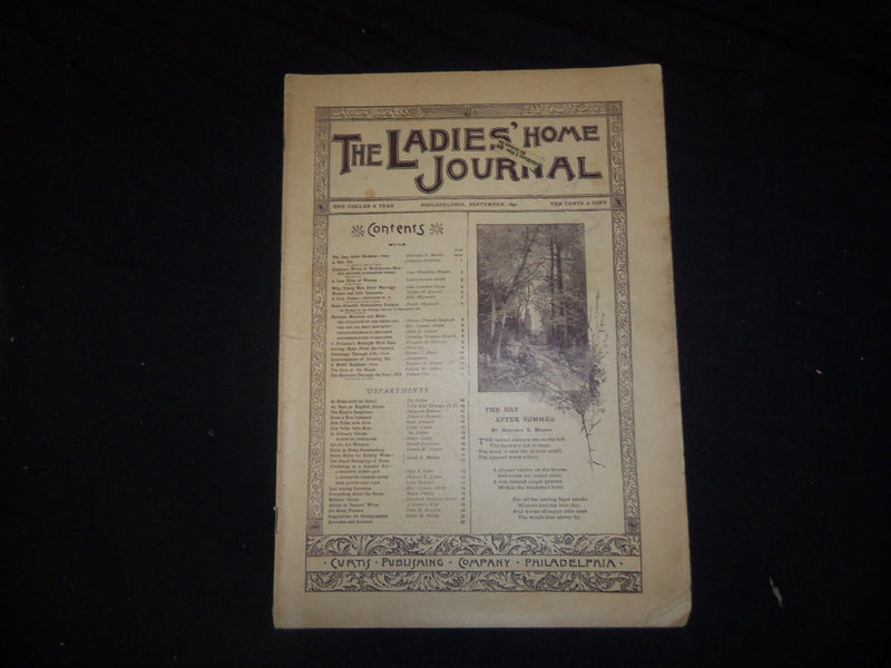 1892 SEPTEMBER LADIES' HOME JOURNAL MAGAZINE- GREAT ILLUSTRATIONS & ADS- ST 2364