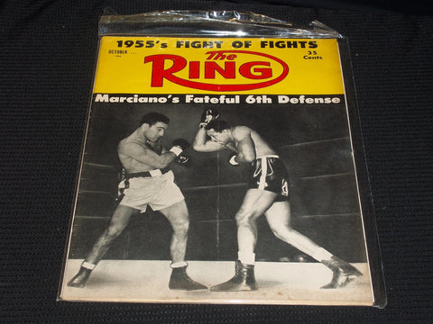 1955 OCTOBER THE RING MAGAZINE - ROCKY MARCIANO FRONT COVER - E 4627
