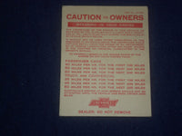1974 CHEVROLET VAN OWNER'S MANUAL & PAMPHLETS - J 6435