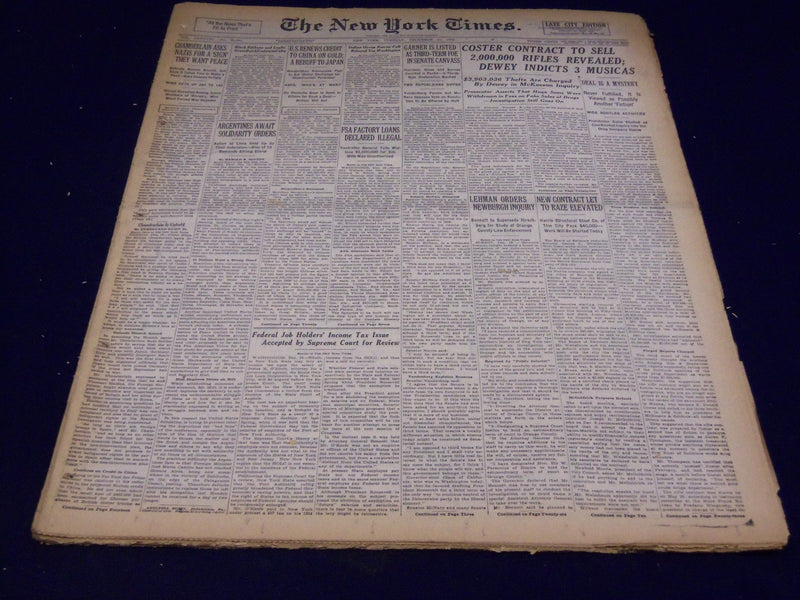 1938 DEC 20 NEW YORK TIMES - COSTER CONTRACT TO SELL RIFLES REVEALED - NT 2478