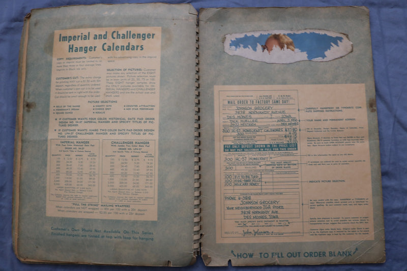 1957 AMERICA'S GREATEST LINE NATIONAL CALENDARS SAMPLE BOOK - KD 9583