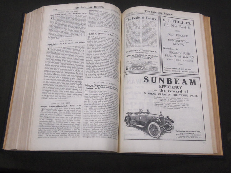 1918 SATURDAY REVIEW 2 BOUND VOLUMES - COMPLETE YR- PUBLISHED IN LONDON - R 1118