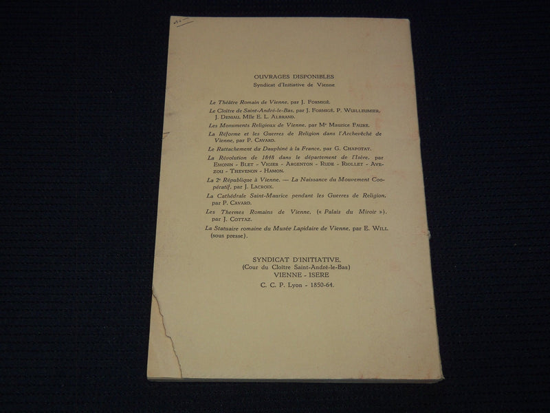 1951 L'EGLISE ET LE CLOITRE DE SAINT ANDRE LE BAS BOOK BY EMILIE ALBRAND- J 7996