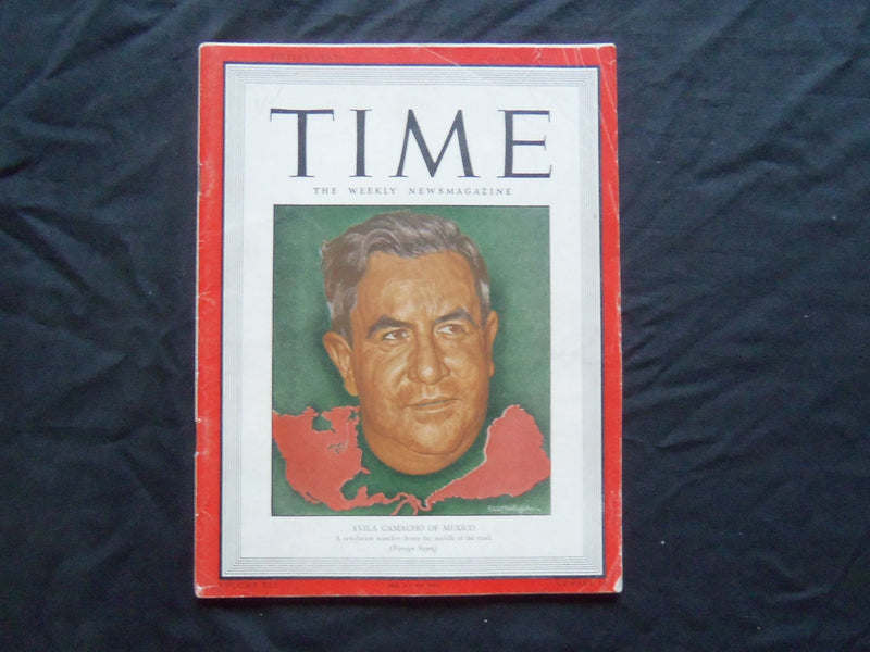 1943 APRIL 19 TIME MAGAZINE - AVILA CAMACHO OF MEXICO - T 860