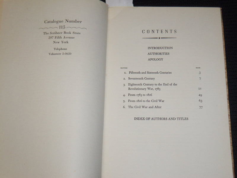 1940'S SCRIBNER BOOK STORE CATALOGUE NO. 115 - AMERICAN HISTORICAL NOVELS - K 21