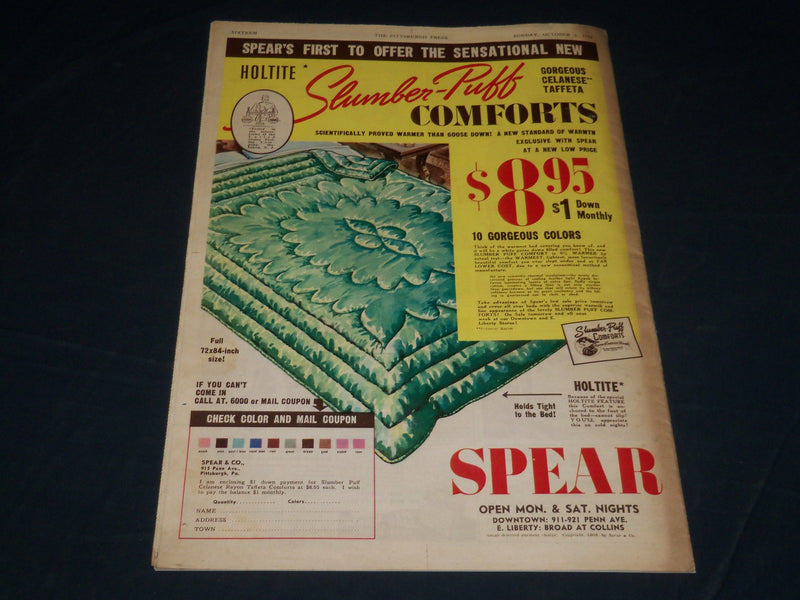 1938 OCT 2 PITTSBURGH PRESS SUNDAY ROTO SECTION - OLIVIA DEHAVILLAND - NP 4494