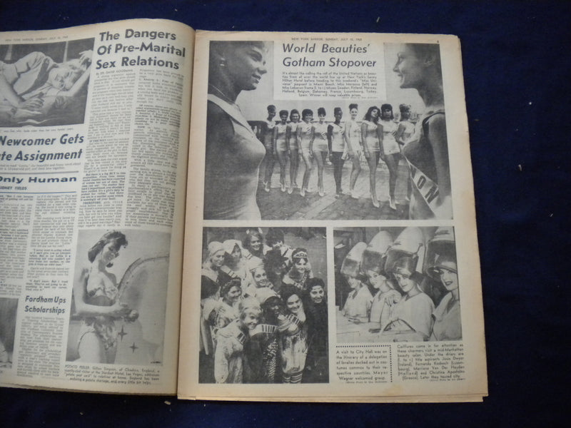 1962 JULY 15 NEW YORK MIRROR NEWSPAPER - BARBARA LONDON COVER PHOTO - NP 6002