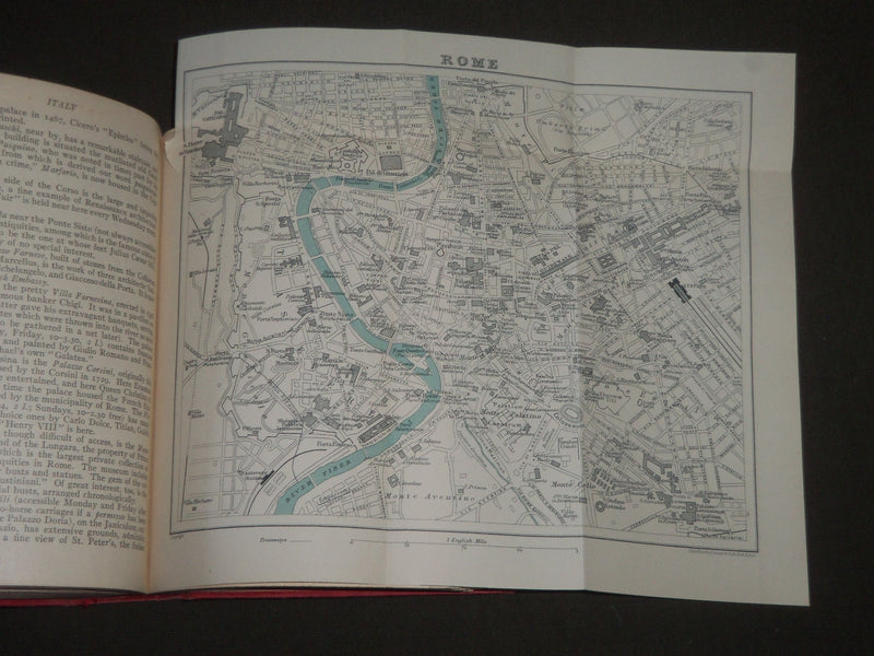 1925 A SATCHEL GUIDE TO EUROPE BOOK BY WILLIAM J. ROLFE - NICE MAPS - KD 4000