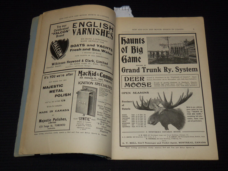 1906 NOVEMBER ROD AND GUN IN CANADA AND MOTOR MAGAZINE - MONDERN JONAH - J 8101