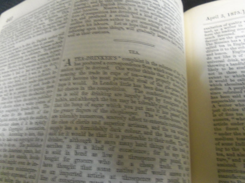 1875 SATURDAY REVIEW 2 BOUND VOLUMES - COMPLETE YR- PUBLISHED IN LONDON - R 1075