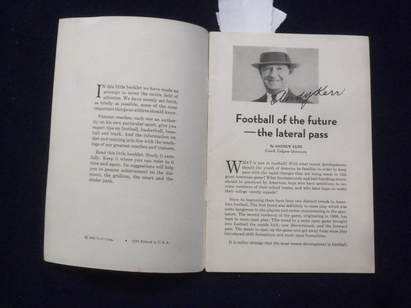 1935 TIPS ON FOUR MAJOR SPORTS BY - BILL TERRY - GLENN 