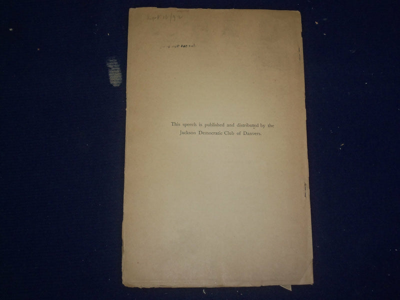 1892 REPLY OF SENATOR CARLISLE TO SENATOR ALDRICH - J 4582