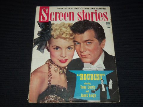 1953 JULY SCREEN STORIES MAGAZINE - TONY CURTIS & JANET LEIGH COVER - E 12316