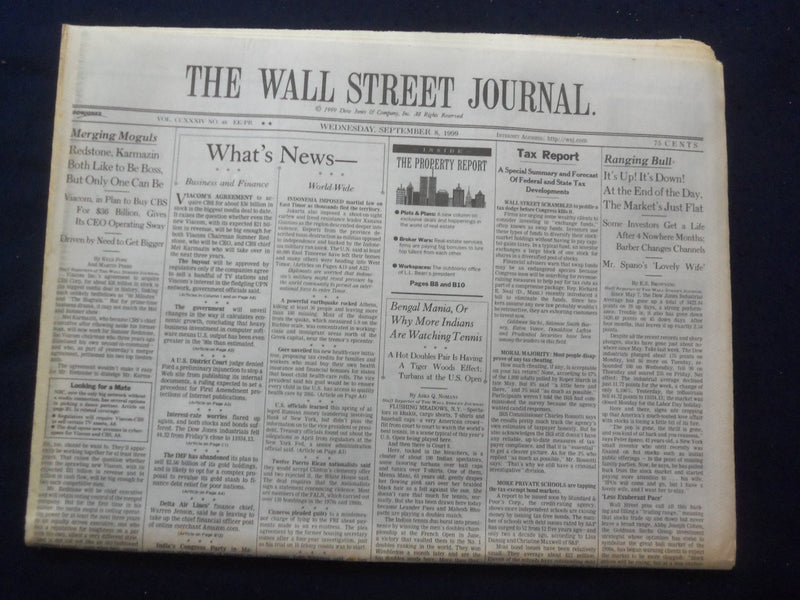 1999 SEP 8 THE WALL STREET JOURNAL - VIACOM, REDSTONE, KARMAZIN, BOSS? - WJ 323