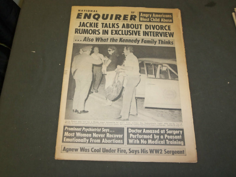 1970 AUGUST 2 NATIONAL ENQUIRER NEWSPAPER - JACKIE ONASSIS TALKS DIVORCE-NP 3362