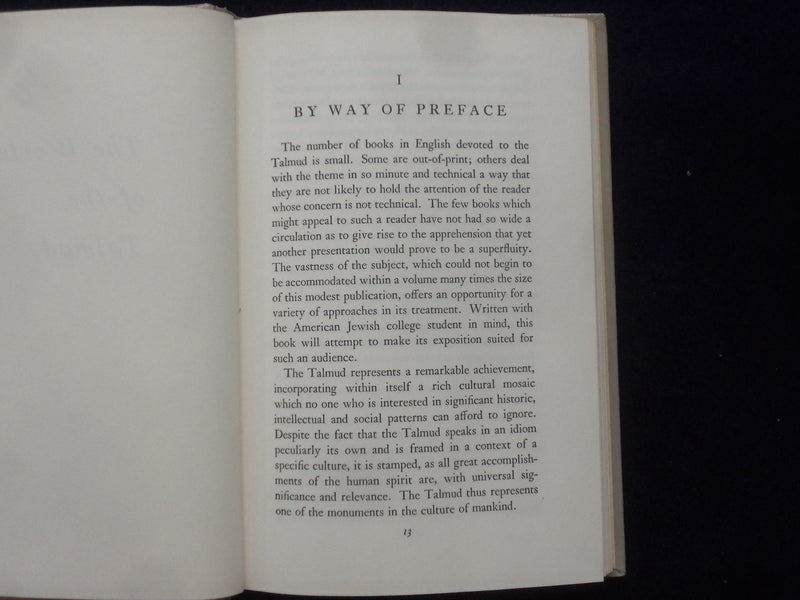 1958 THE WORLD OF THE TALMUD HARDCOVER BOOK BY MORRIS ADLER - KD 8955