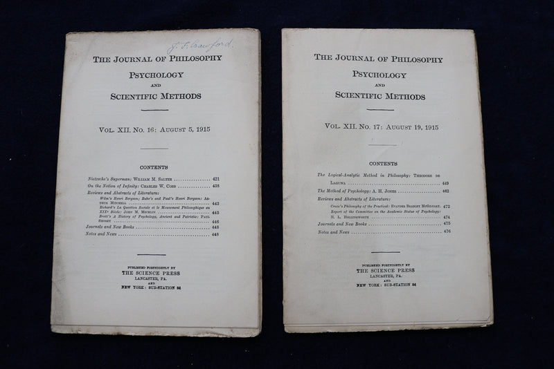 1915 THE JOURNAL OF PHILOSPHY AND SCIENTIFIC METHODS - LOT OF 14 - O 3354