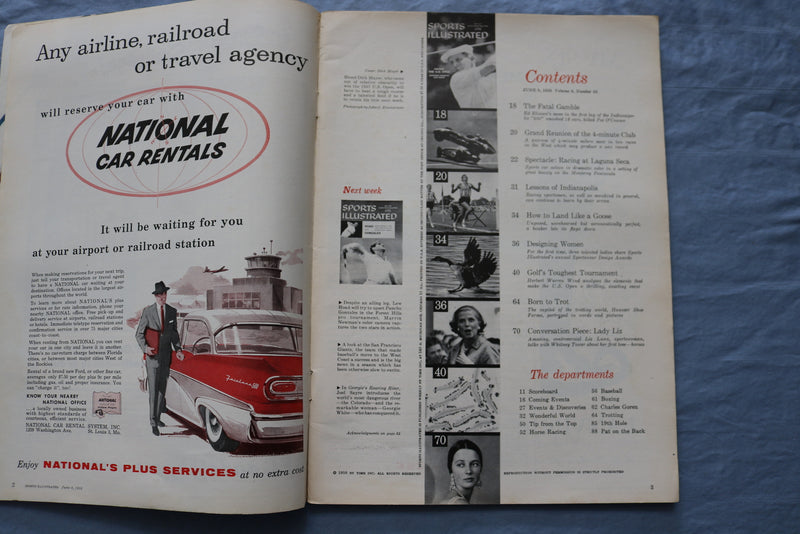 1958 JUNE 9 SPORTS ILLUSTRATED MAGAZINE - DICK MAYER COVER - U.S. OPEN- ST 5506F