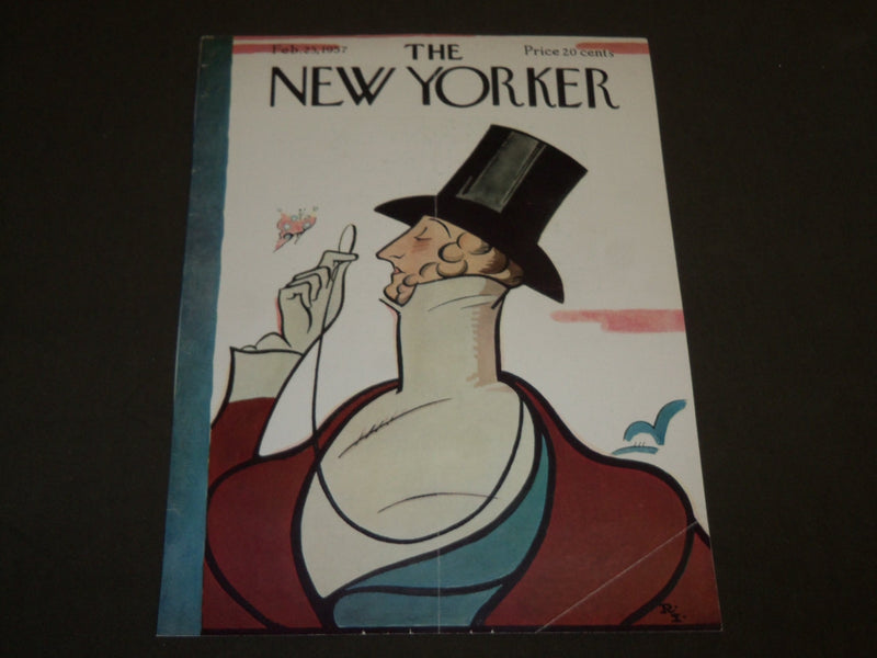 1957 FEBRUARY 23 NEW YORKER MAGAZINE FRONT COVER ONLY BY REA IRVIN - ART DECO