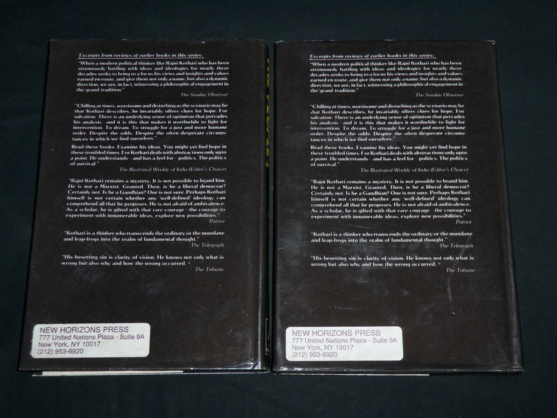 1989 POLITICS AND THE PEOPLE HUMANE INDIA BY RAJNI KOTHARI VOLUME 1 & 2- KD 6983