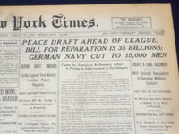 1919 MARCH 12 NEW YORK TIMES - PEACE DRAFT AHEAD OF LEAGUE - NT 9272