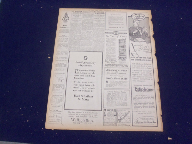 1920 APRIL 28 NEW YORK TIMES - HARDING'S LEAD IN OHIO IS SMALL - NT 8291