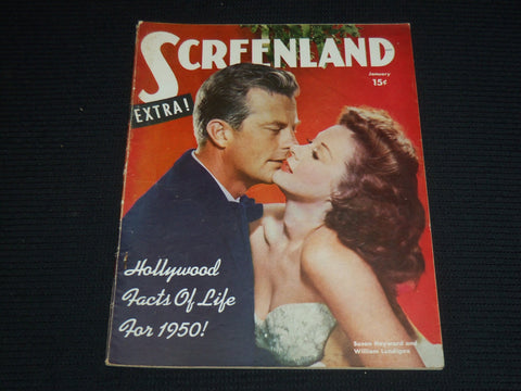 1951 JANUARY SCREENLAND MAGAZINE - HAYWARD & LUNDIGAN COVER - E 13500