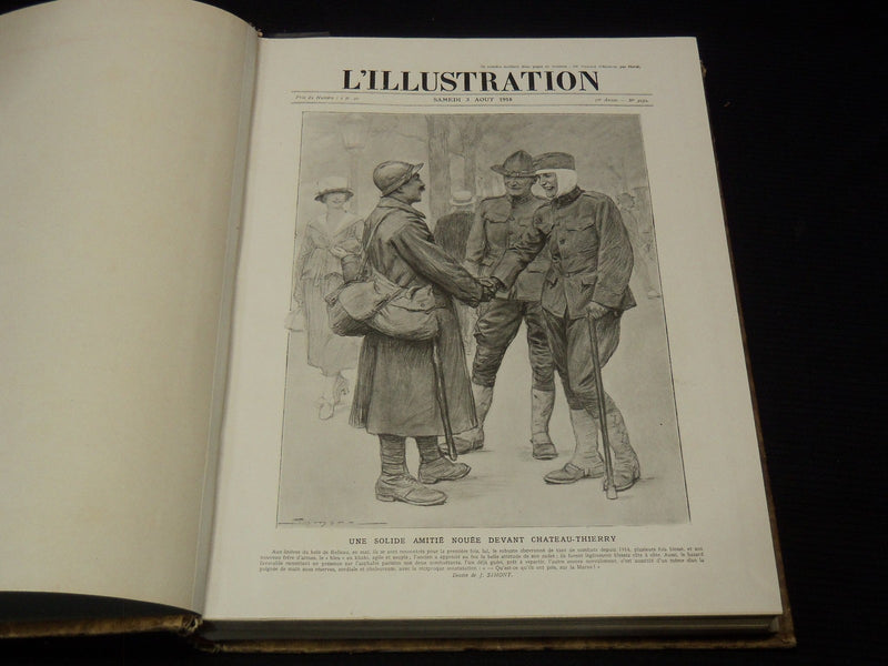 1918 L'ILLUSTRATION FRENCH MAGAZINE BOUND VOLUME SET OF 2 - LA GUERRE