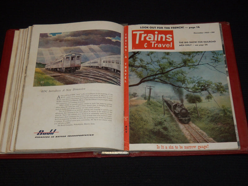 1953 TRAINS MAGAZINES BOUND VOLUME LOT OF 10 ISSUES - NICE COVERS - KD 2133B