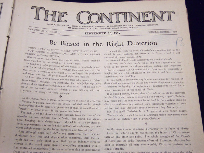 1917 JULY-DECEMBER THE CONTINENT MAGAZINE BOUND VOLUME - NICE ADS - KD 3381