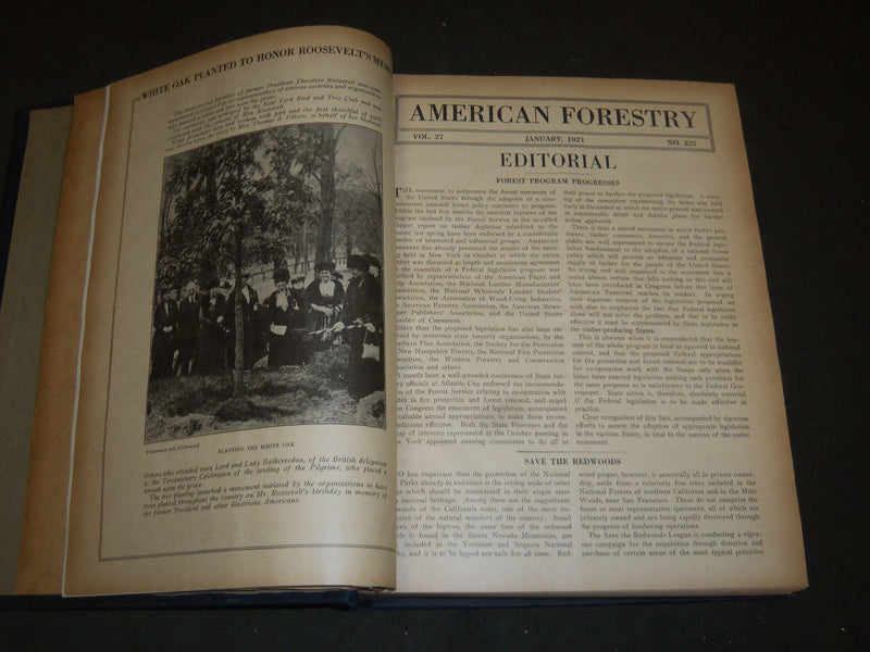 1921 JAN-DEC AMERICAN FORESTRY MAGAZINE BOUND VOLUME - COVERS & ADS - R 401