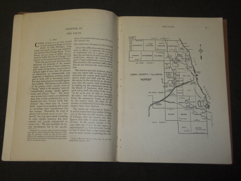 1931 THE VALUATION OF VACANT LAND IN SUBURBAN CHICAGO AREAS BOOK - J 3512