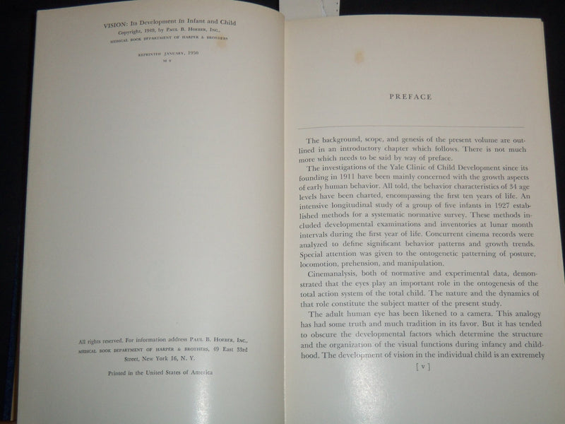 1949 VISION ITS DEVELOPMENT IN INFANT AND CHILD BOOK BY ARNOLD GESELL - KD 5980U