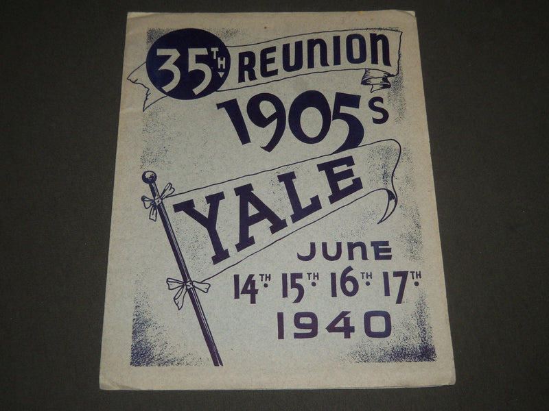 1940 YALE 35TH REUNION OF 1905 SOFTCOVER PROGRAM - J 2330