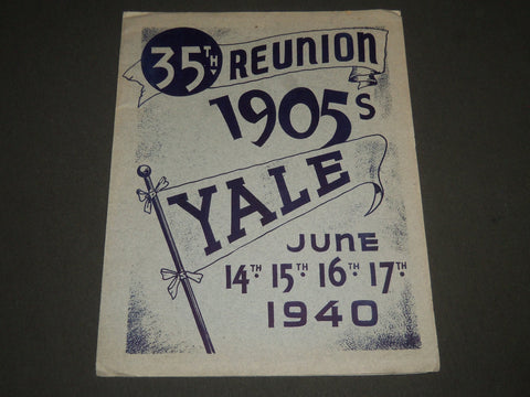 1940 YALE 35TH REUNION OF 1905 SOFTCOVER PROGRAM - J 2330
