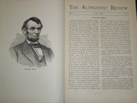 1893-1894 THE ALTRUISTIC REVIEW BOUND VOLUME NO. 1/2 - KD 3486O