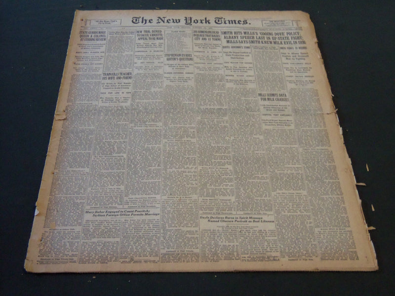 1926 OCTOBER 24 NEW YORK TIMES - NEW TRIAL DENIED TO SACCO & VANZETTI - NT 5688