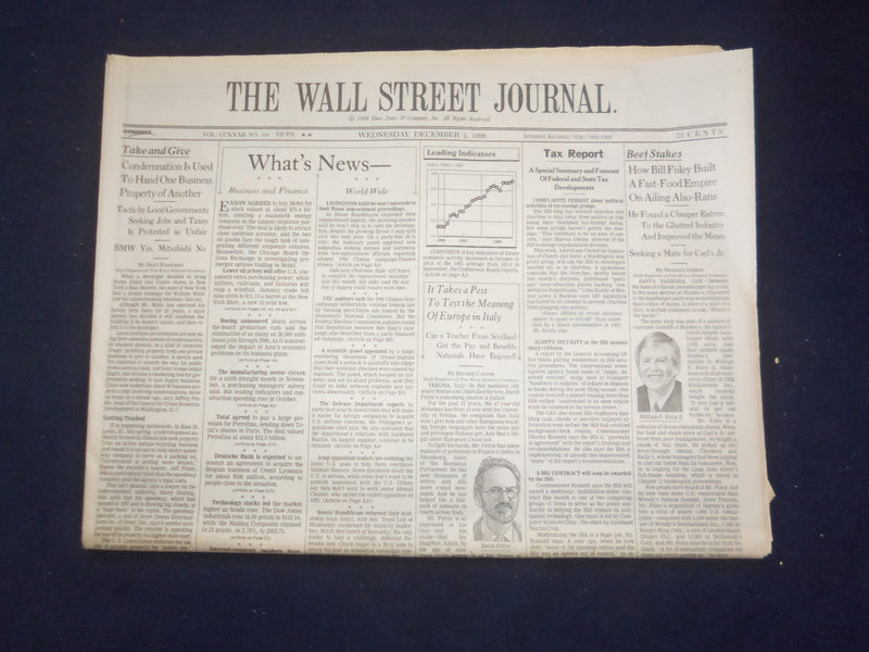 1998 DECEMBER 2 THE WALL STREET JOURNAL - WILLIAM P. FOLEY II, HARDEE'S - WJ 129