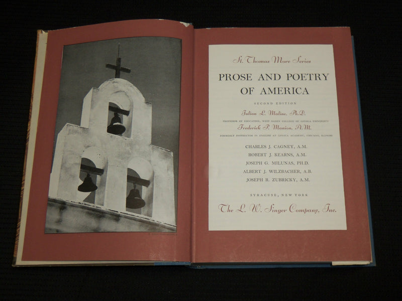 1955 PROSE AND POETRY OF AMERICA HARDCOVER BOOK BY JULIAN MALINE - KD 7360