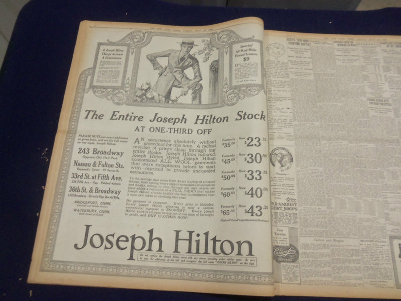 1920 JULY 16 NEW YORK TIMES - RESOLUTE DISABLED, SHAMROCK IV WINS - NT 9331