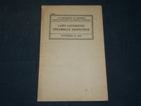 1933 LAWS GOVERNING STEAMBOAT INSPECTION BOOK- U. S. DEPT OF COMMERCE - J 5873