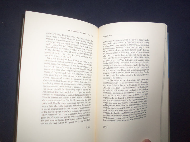 1955 THE BRIDGE OF SAN LUIS REY HARDCOVER BOOK BY THORNTON WILDER - KD 8158