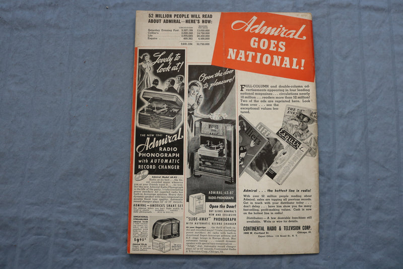 1940 NOV RADIO AND TELEVISION RETAILING MAGAZINE - BROADCASTING COVER - ST 1766R