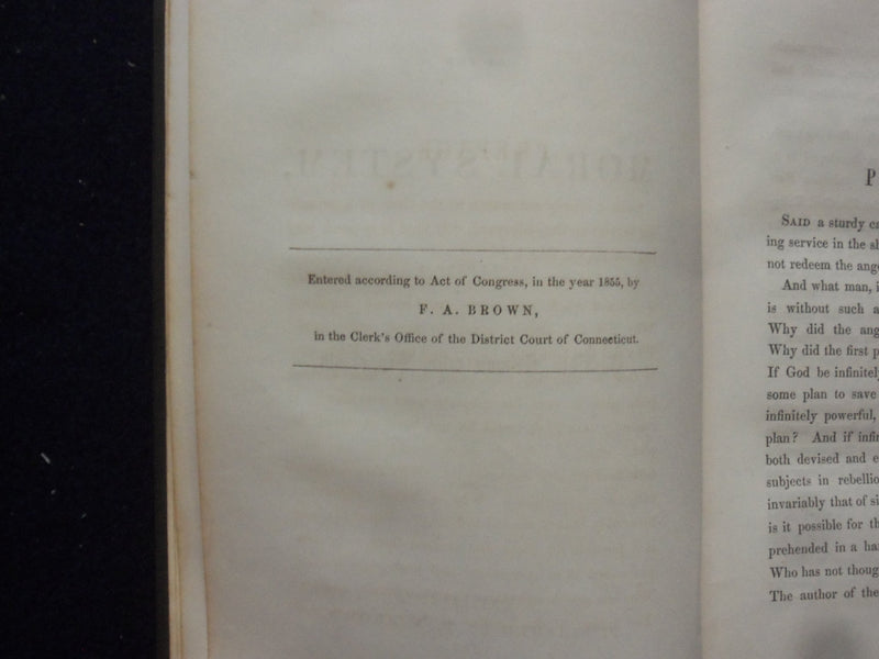 1855 THEORY OF THE MORAL SYSTEM HARDCOVER BOOK - KD 8454
