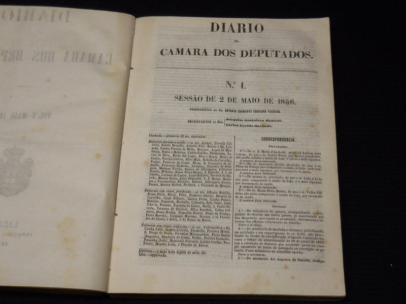 1856 JAN-JUL DIARIO DA CAMARA DOS DEPUTADOS VOLUMES LOT OF 3 - LISBOA - KD 2016K