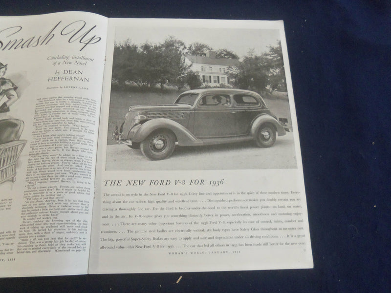 1936 JAN WOMAN'S WORLD MAGAZINE - NICE ILLUSTRATIONS, STORIES & ADS - ST 1240P