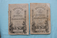 1860-1867 BALLOU'S MONTHLY MAGAZINE - LOT OF 9 - O 3978