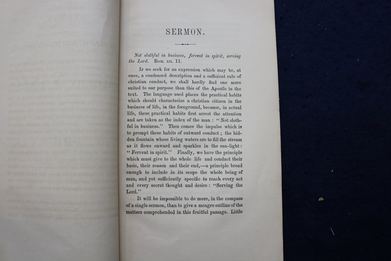 1859 UNIVERSITY OF VERMONT GRADUATING CLASS SERMON SOFTCOVER BOOK - K 845