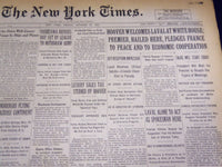 1931 OCTOBER 23 NEW YORK TIMES - HOOVER WELCOMES LAVAL - NT 4147
