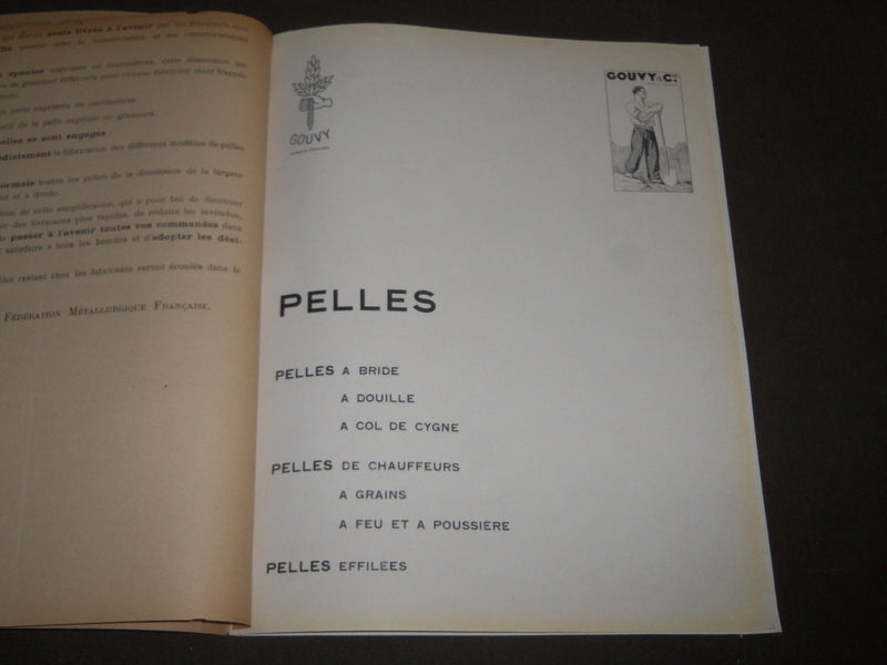 1930 GOUVY & CIE PELLES FRENCH CATALOGUE- SHOVELS - GREAT ILLUSTRATIONS - FR 520